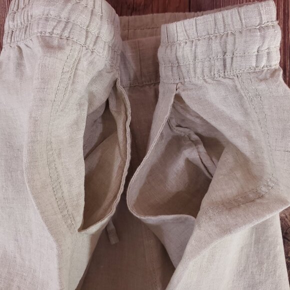 LL Bean Womens Size 16 M/T Premium Washable Linen Pull-On Pants Beige Oat 506767 - Picture 7 of 13